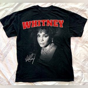 WHITNEY HOUSTON VINTAGE  MEN BLACK T-SHIRT, SIZE: M
